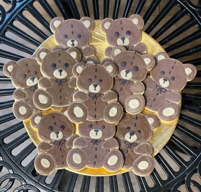 Teddy Bear White Chocolate Shortbread Cookies